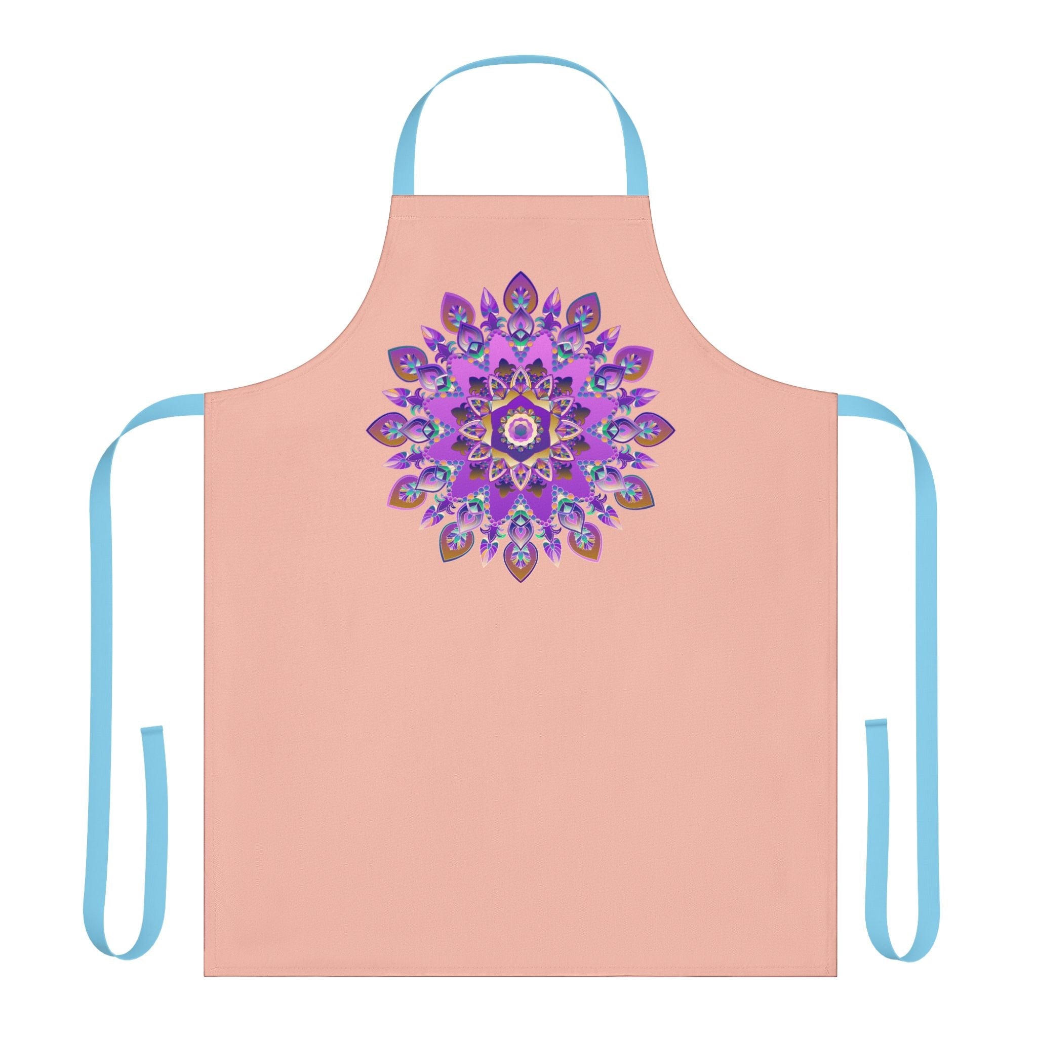 Peach Mandala Apron - Purple, Pink, Gold Art All Over Prints - Blululi