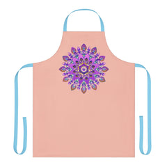 Peach Mandala Apron - Purple, Pink, Gold Art All Over Prints - Blululi