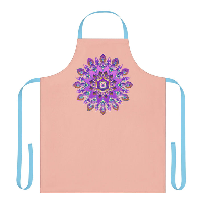 Peach Mandala Apron - Purple, Pink, Gold Art All Over Prints - Blululi