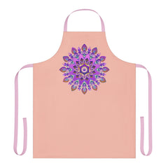 Peach Mandala Apron - Purple, Pink, Gold Art All Over Prints - Blululi