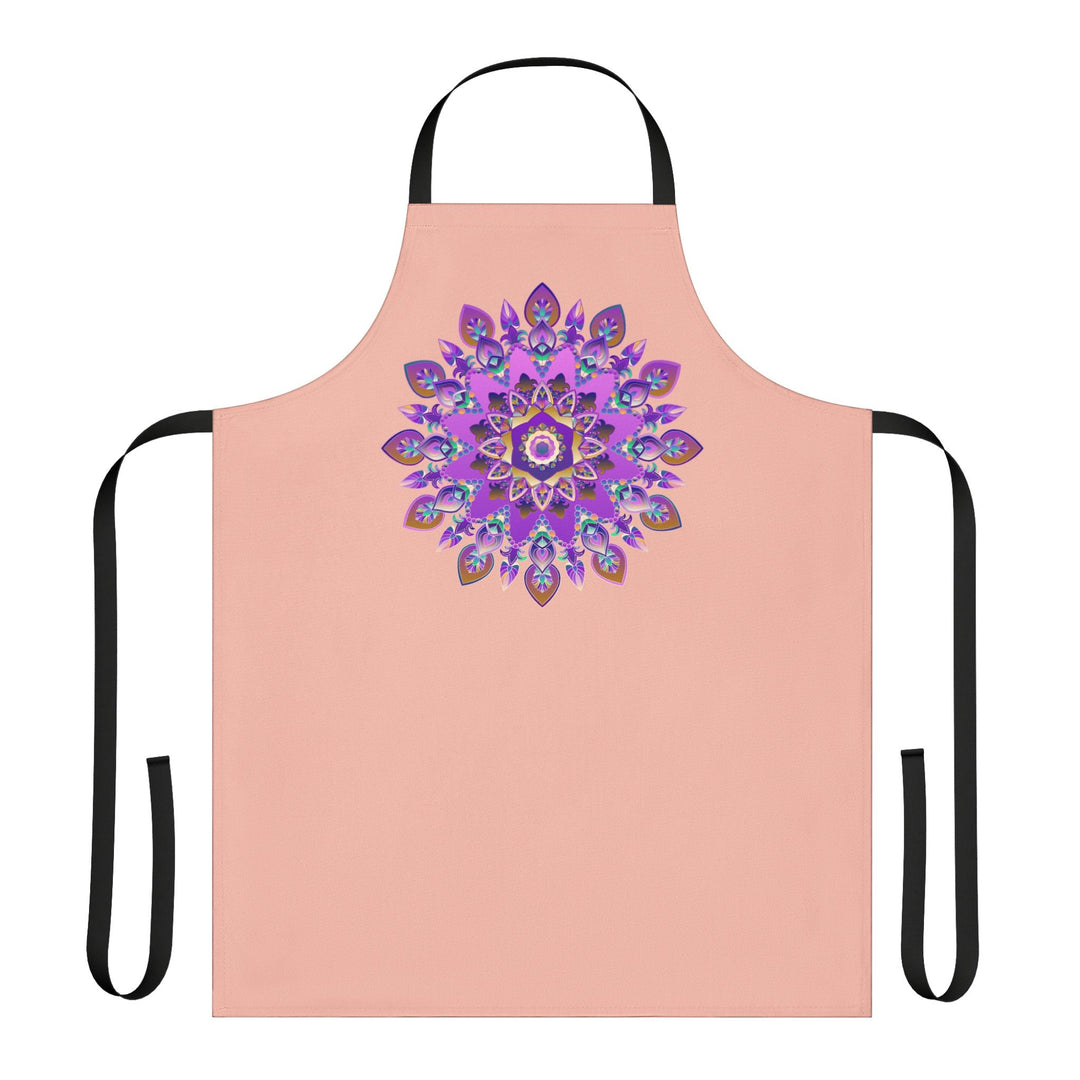 Peach Mandala Apron - Purple, Pink, Gold Art All Over Prints - Blululi