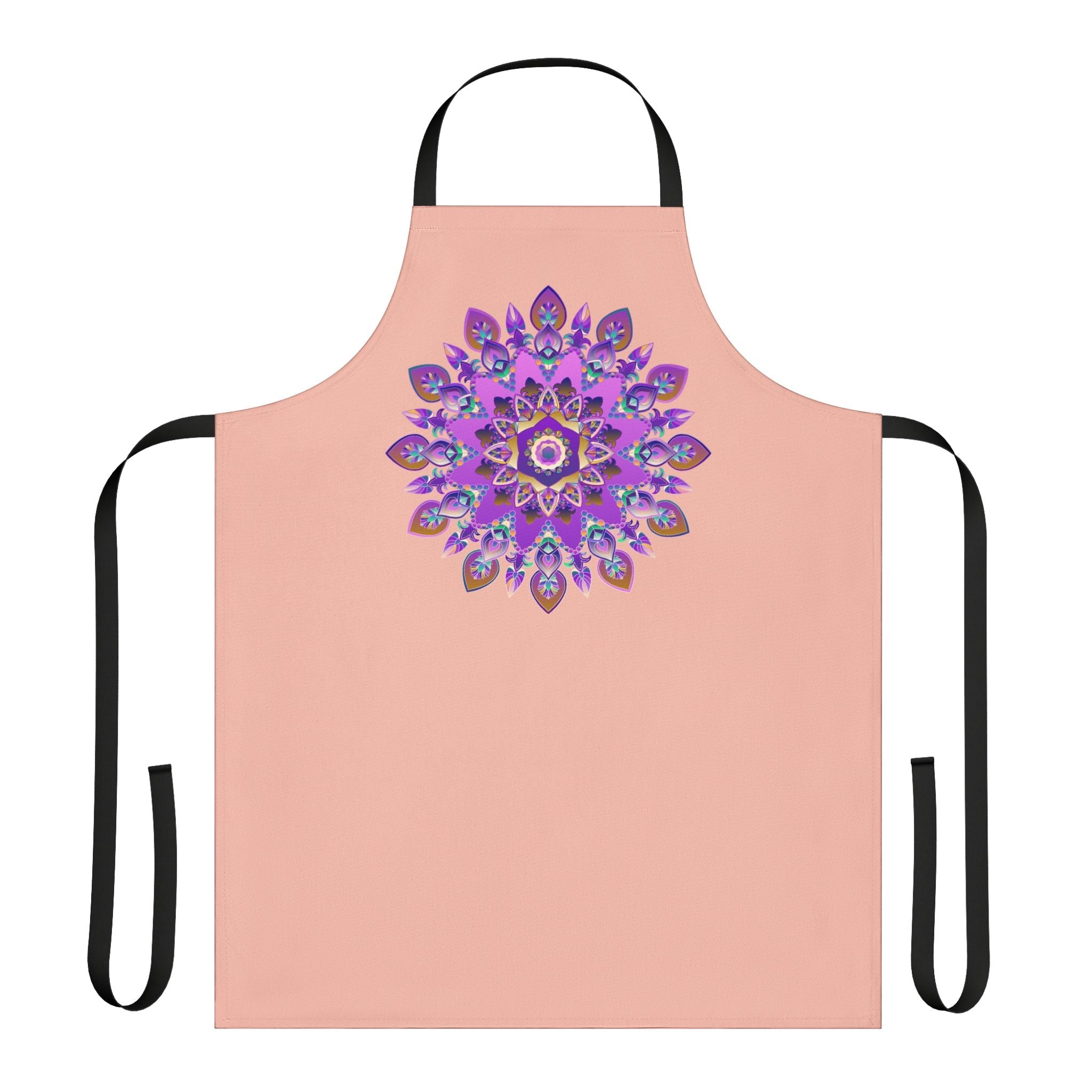 Peach Mandala Apron - Purple, Pink, Gold Art All Over Prints - Blululi