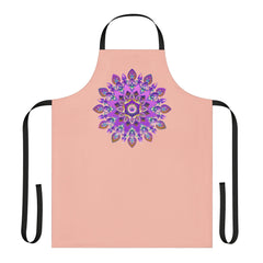 Peach Mandala Apron - Purple, Pink, Gold Art All Over Prints - Blululi