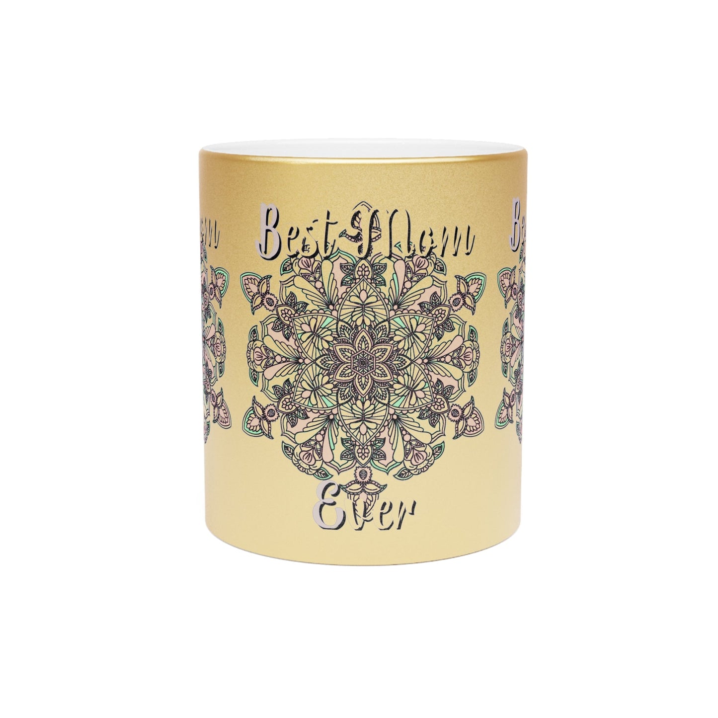 Perfect Birthday Gift for Mom - "Best Mom Ever" Metallic Mug (Silver/Gold) - Blululi