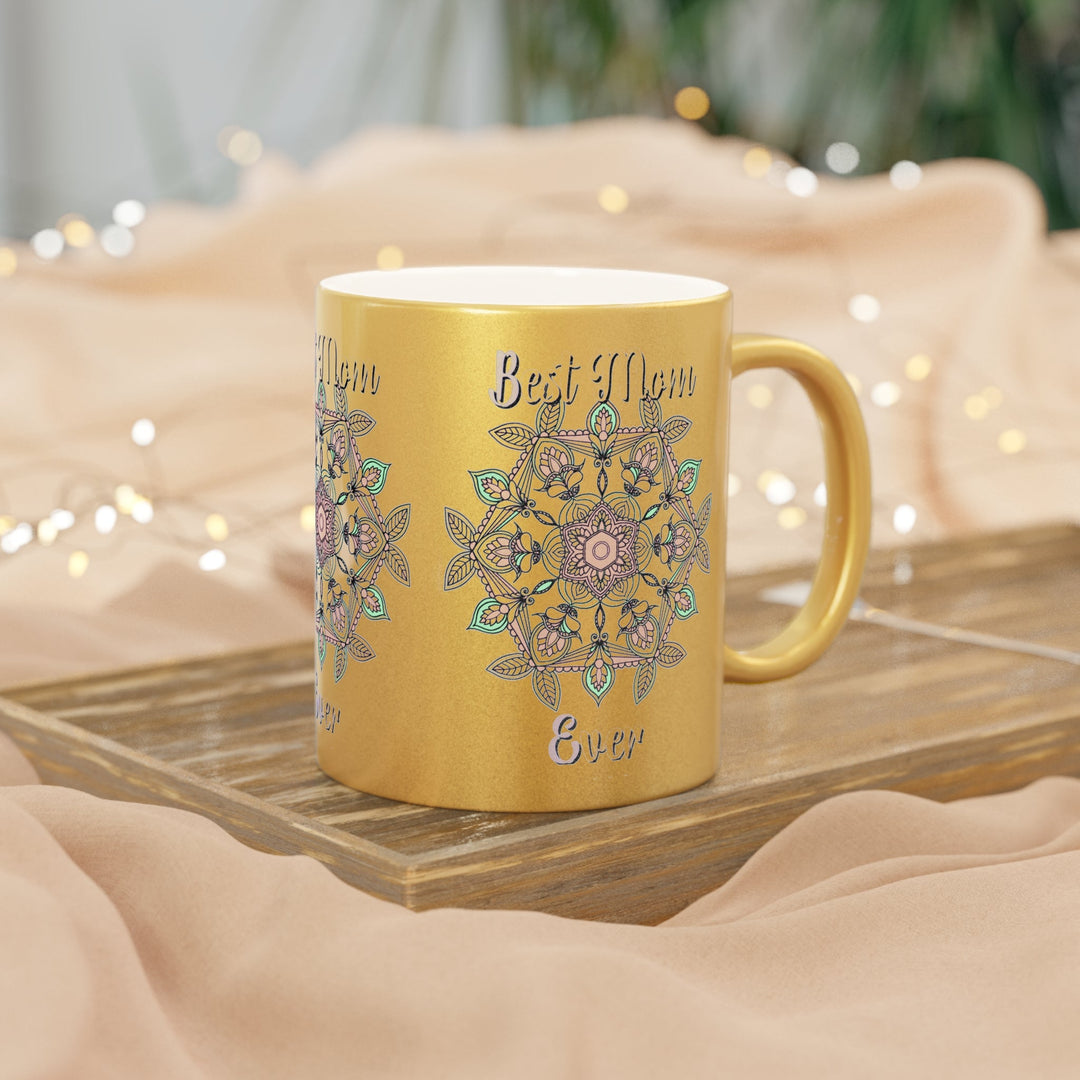 Perfect Birthday Gift for Mom - "Best Mom Ever" Metallic Mug (Silver/Gold) - Blululi