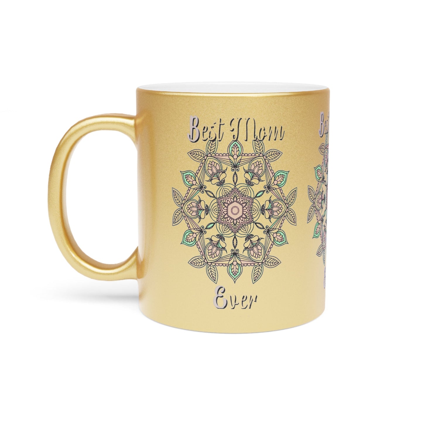 Perfect Birthday Gift for Mom - "Best Mom Ever" Metallic Mug (Silver/Gold) - Blululi