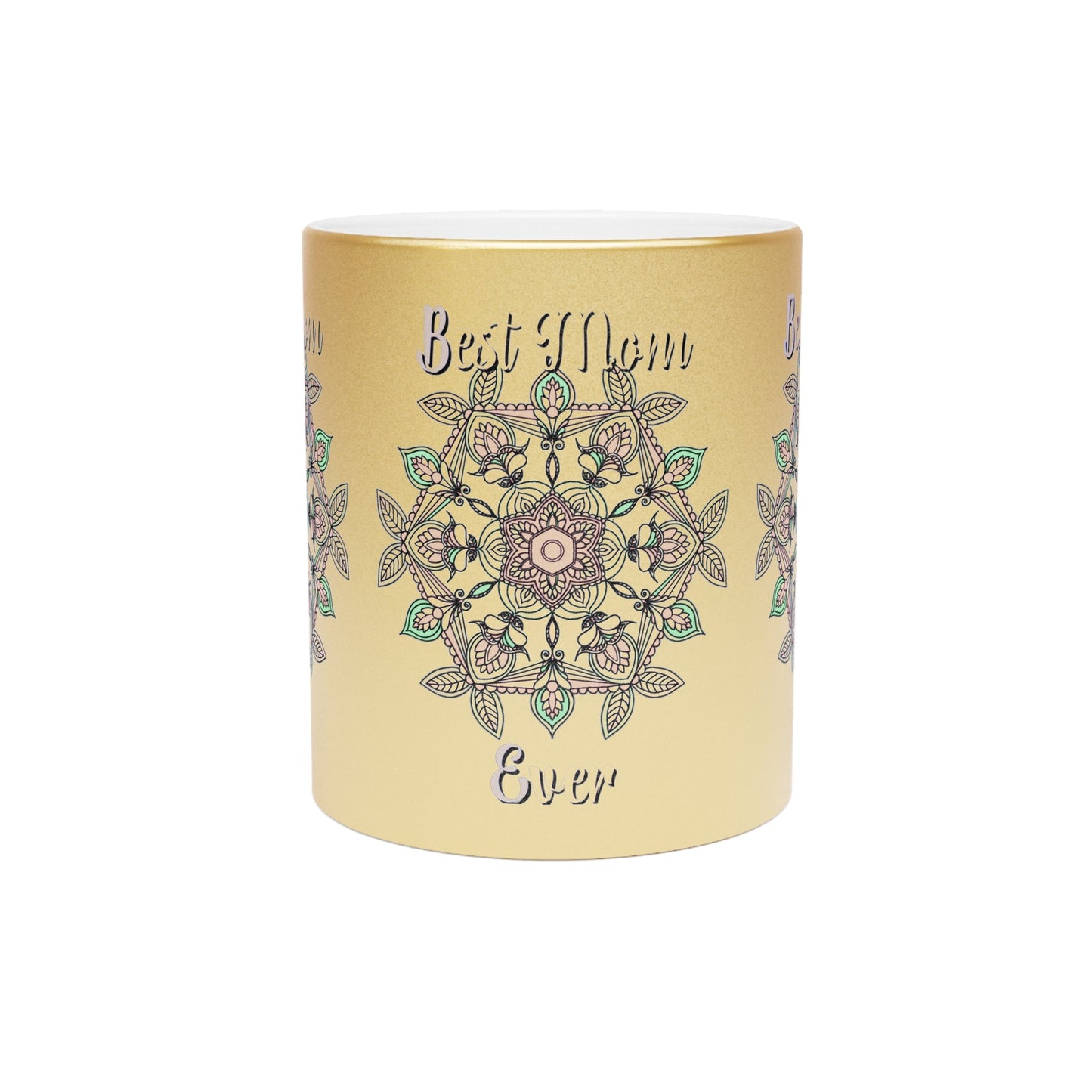 Perfect Birthday Gift for Mom - "Best Mom Ever" Metallic Mug (Silver/Gold) - Blululi