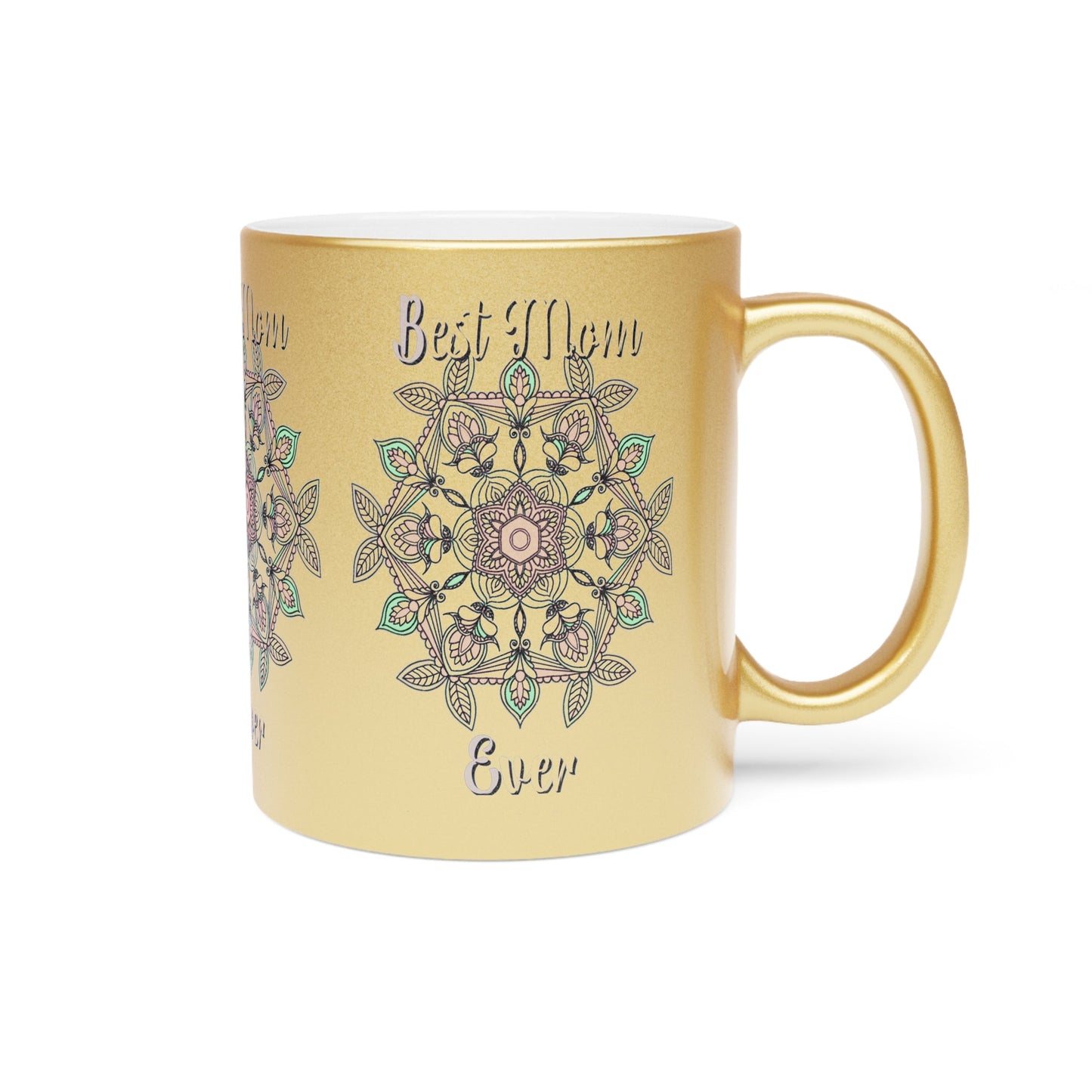 Perfect Birthday Gift for Mom - "Best Mom Ever" Metallic Mug (Silver/Gold) - Blululi