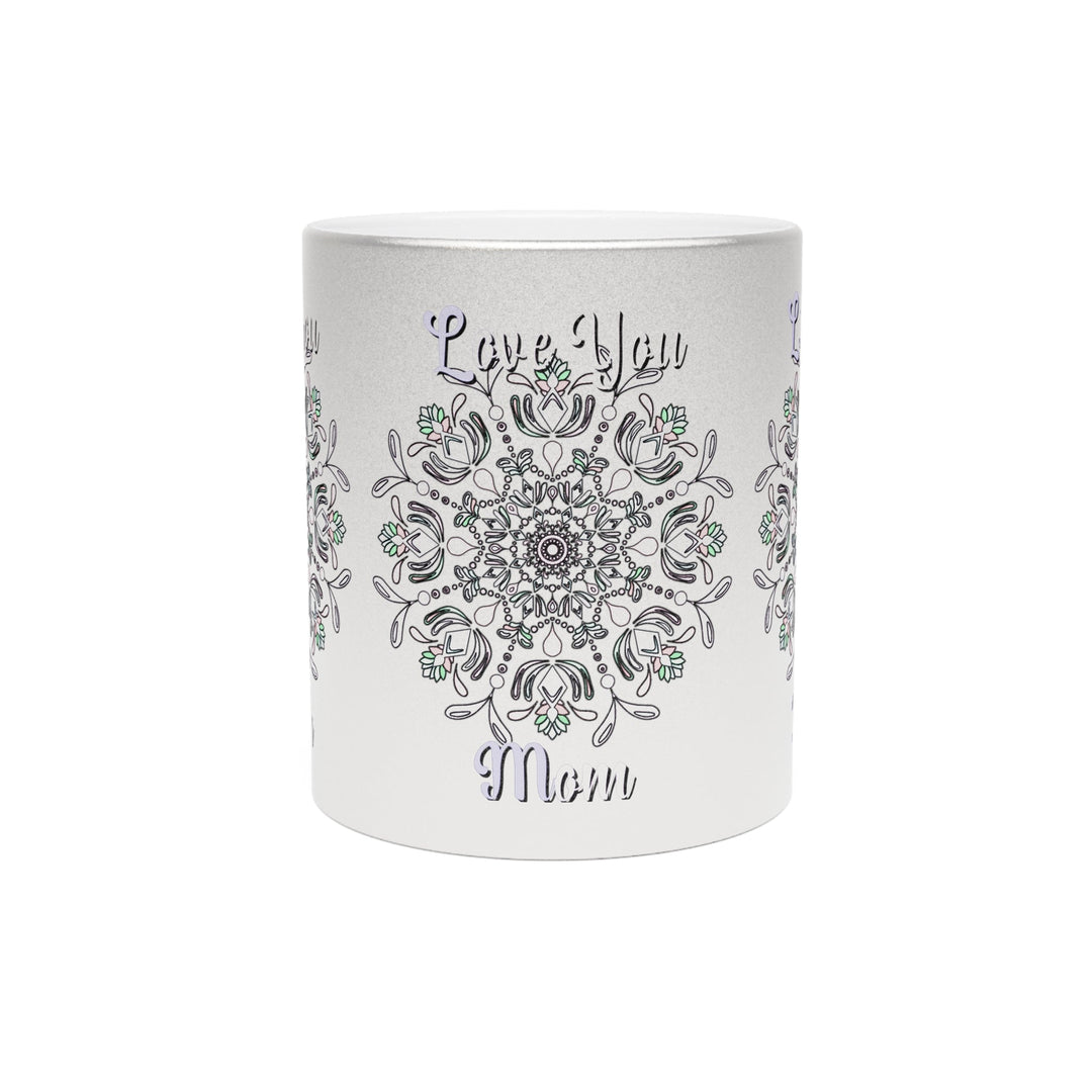 Perfect Birthday Gift for Mom - "Love You Mom" Metallic Mug (Silver/Gold) - Blululi