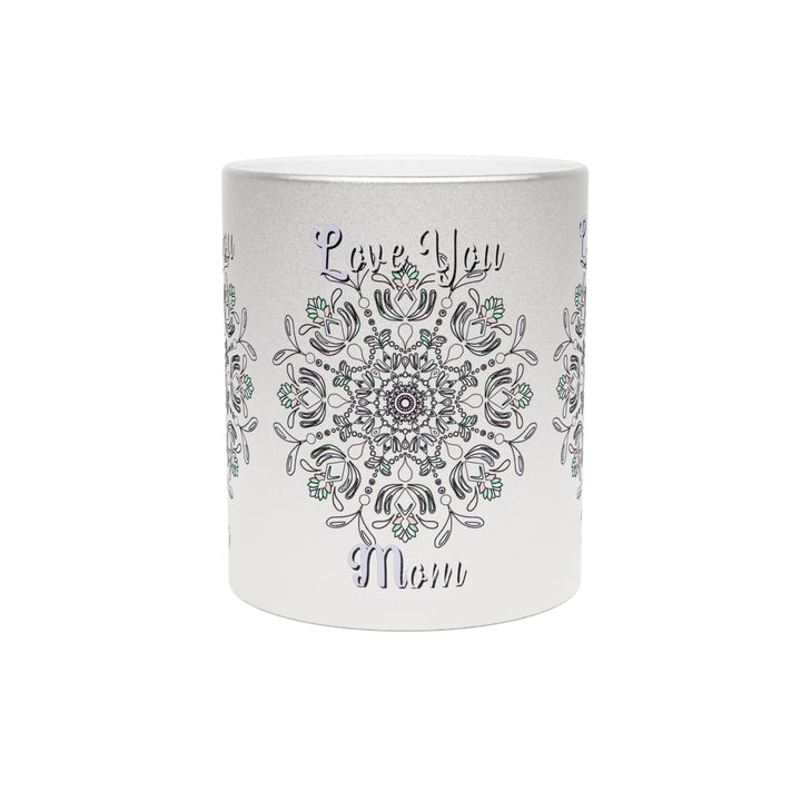 Perfect Birthday Gift for Mom - "Love You Mom" Metallic Mug (Silver/Gold) - Blululi