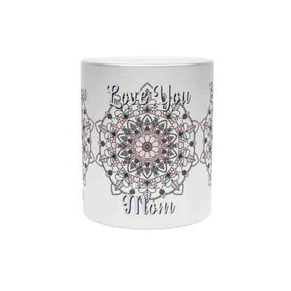 Perfect Birthday Gift for Mom - "Love You Mom" Metallic Mug (Silver/Gold) - Blululi