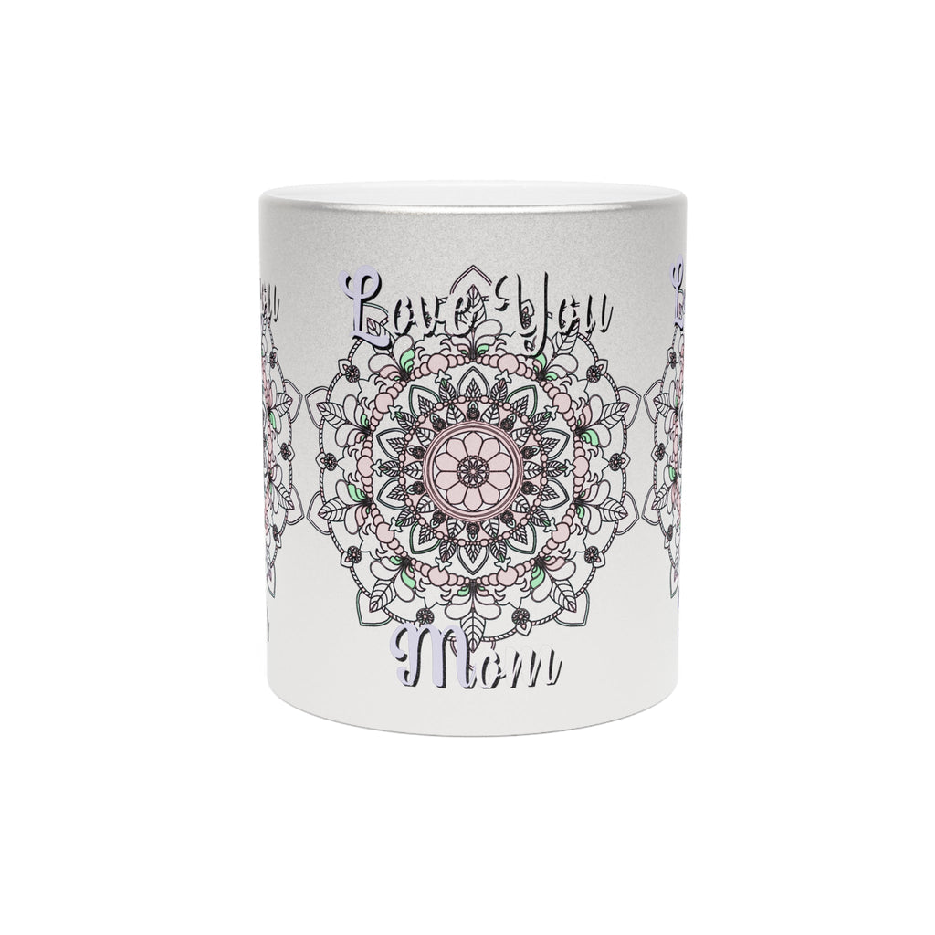 Perfect Birthday Gift for Mom - "Love You Mom" Metallic Mug (Silver/Gold) - Blululi