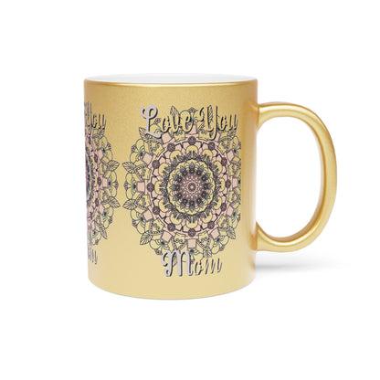 Perfect Birthday Gift for Mom - "Love You Mom" Metallic Mug (Silver/Gold) - Blululi