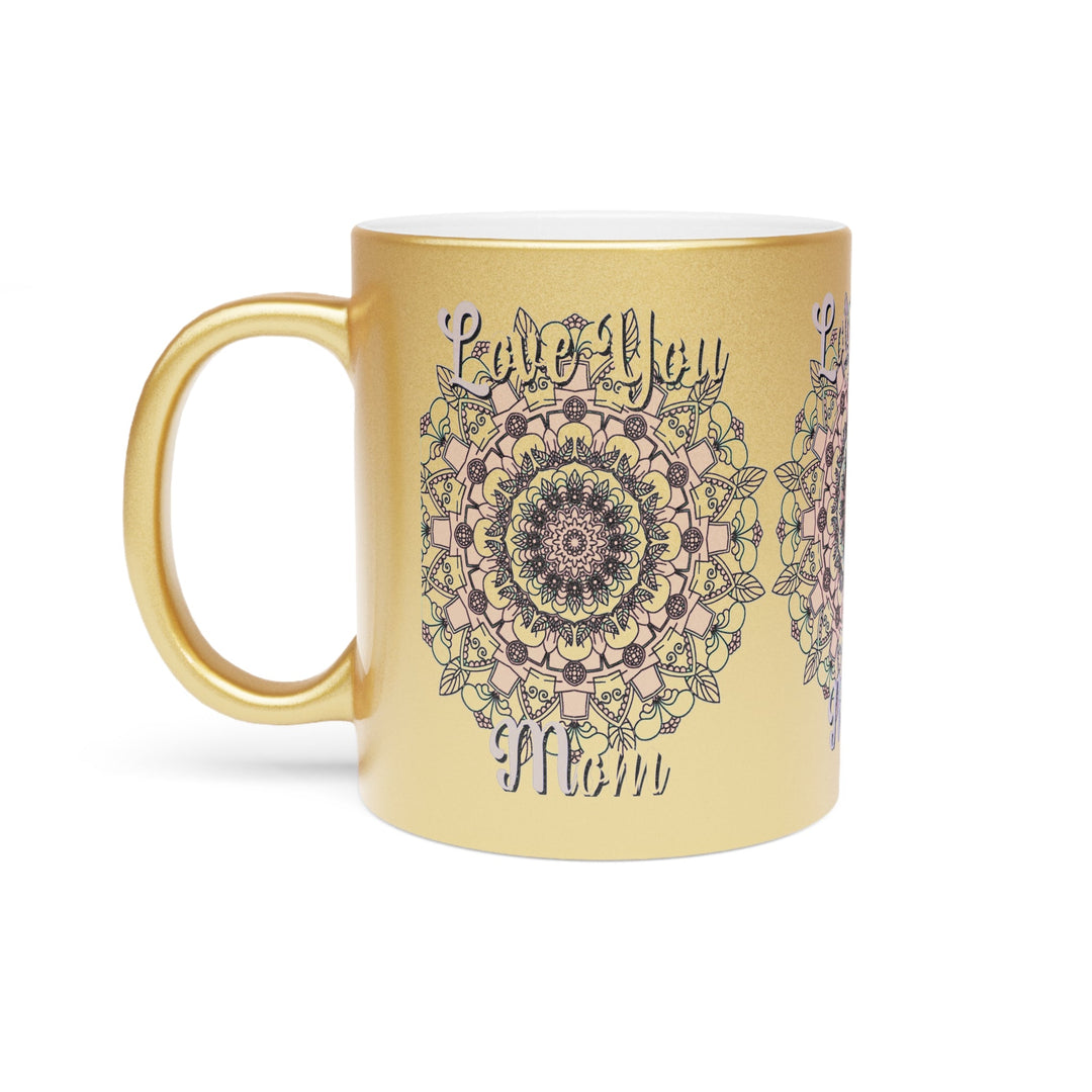 Perfect Birthday Gift for Mom - "Love You Mom" Metallic Mug (Silver/Gold) - Blululi