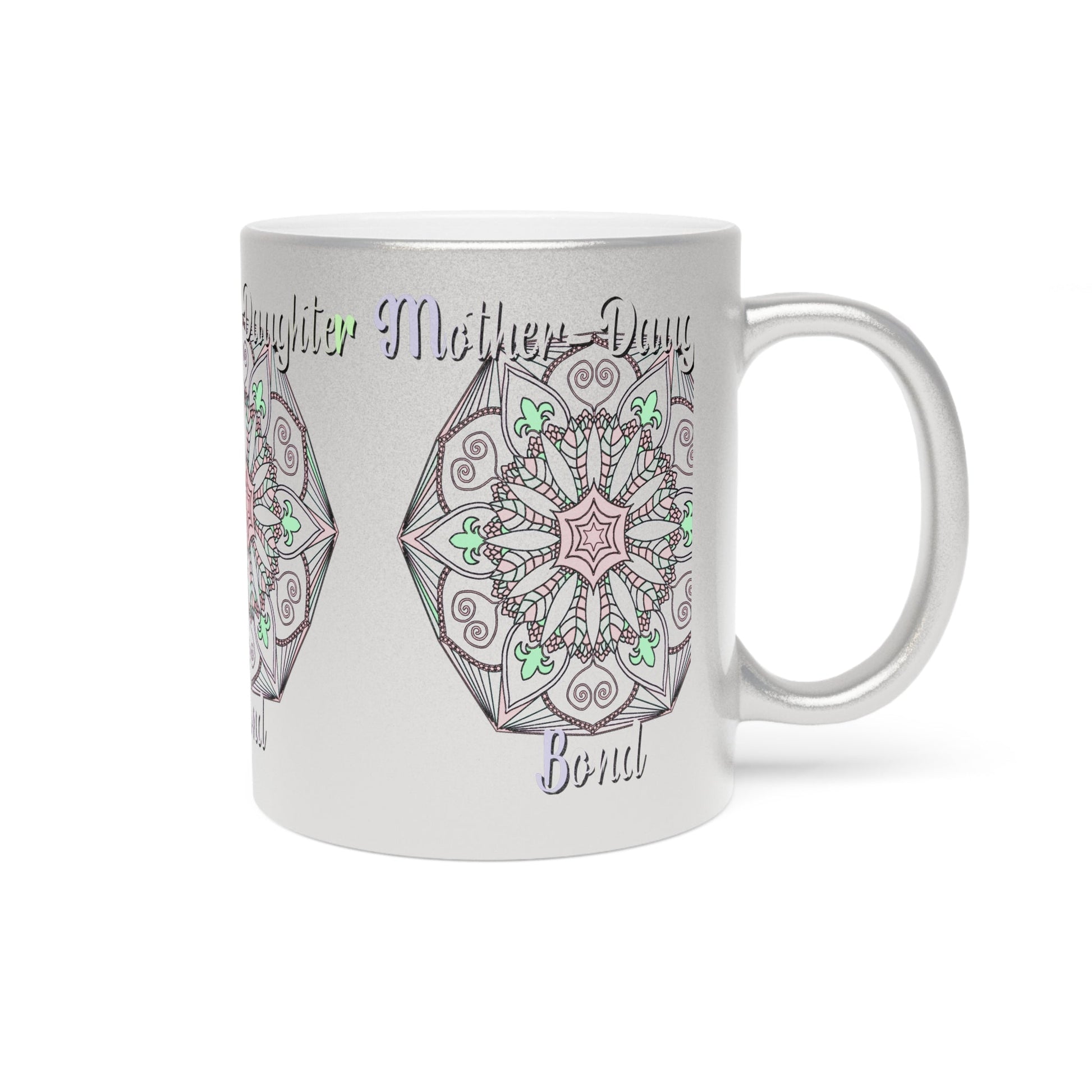 Perfect Birthday Gift for Mom - "Mother - Daughter Bond" Metallic Mug (Silver/Gold) - Blululi