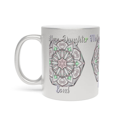 Perfect Birthday Gift for Mom - "Mother - Daughter Bond" Metallic Mug (Silver/Gold) - Blululi