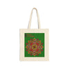 Perfect Holiday Accessory - "Merry & Bright" Christmas Mandala Cotton Canvas Tote Bag - Blululi