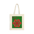 Perfect Holiday Accessory - "Merry & Bright" Christmas Mandala Cotton Canvas Tote Bag - Blululi