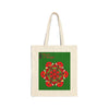 Perfect Holiday Accessory - "Merry & Bright" Christmas Mandala Cotton Canvas Tote Bag - Blululi