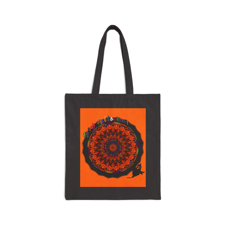 Perfect Trick - or - Treat Accessory - "Spooky & Fun" Halloween Mandala Cotton Canvas Tote Bag - Blululi