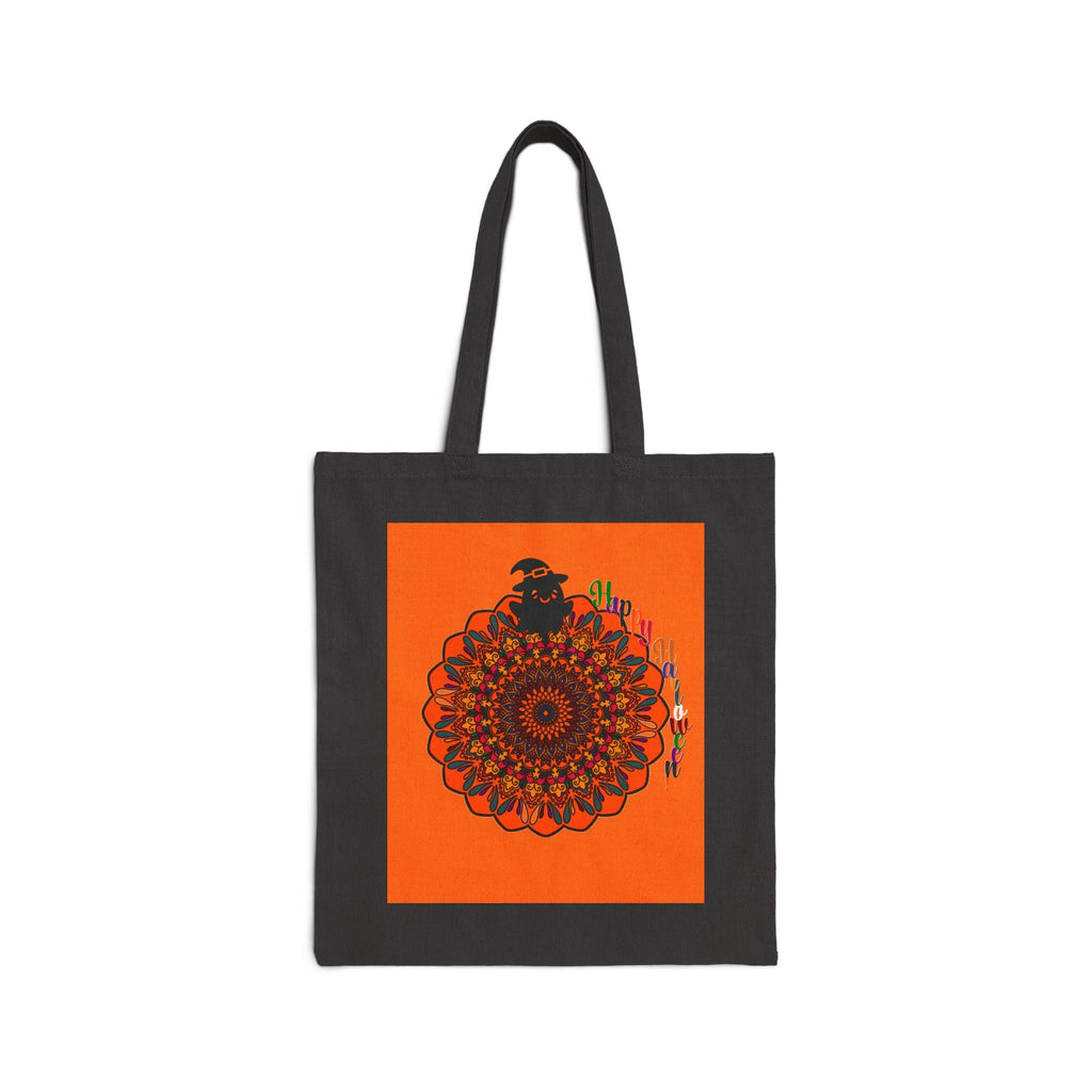 Perfect Trick - or - Treat Accessory - "Spooky & Fun" Halloween Mandala Cotton Canvas Tote Bag - Blululi