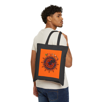 Perfect Trick - or - Treat Accessory - "Spooky & Fun" Halloween Mandala Cotton Canvas Tote Bag - Blululi