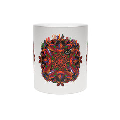 Personalized Halloween Mandala Metallic Mug - Pumpkin Mandala Design - Hand - Drawn Art - Silver and Gold - Blululi