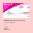 Pinky Invoice Template - US Letter Size digital download - Blululi