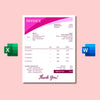 Pinky Invoice Template - US Letter Size digital download - Blululi