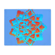 Placemat with Mandala Art Drawn by Hand - Blue - Orange, 1pc - Blululi