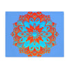 Placemat with Mandala Art Drawn by Hand - Blue - Orange, 1pc - Blululi