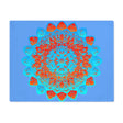 Placemat with Mandala Art Drawn by Hand - Blue - Orange, 1pc - Blululi