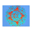 Placemat with Mandala Art Drawn by Hand - Blue - Orange, 1pc - Blululi
