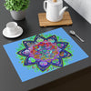 Placemat with Mandala Art Drawn by Hand, Light Blue 1pc - Blululi