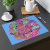 Placemat with Mandala Art Drawn by Hand, Light Blue 1pc - Blululi