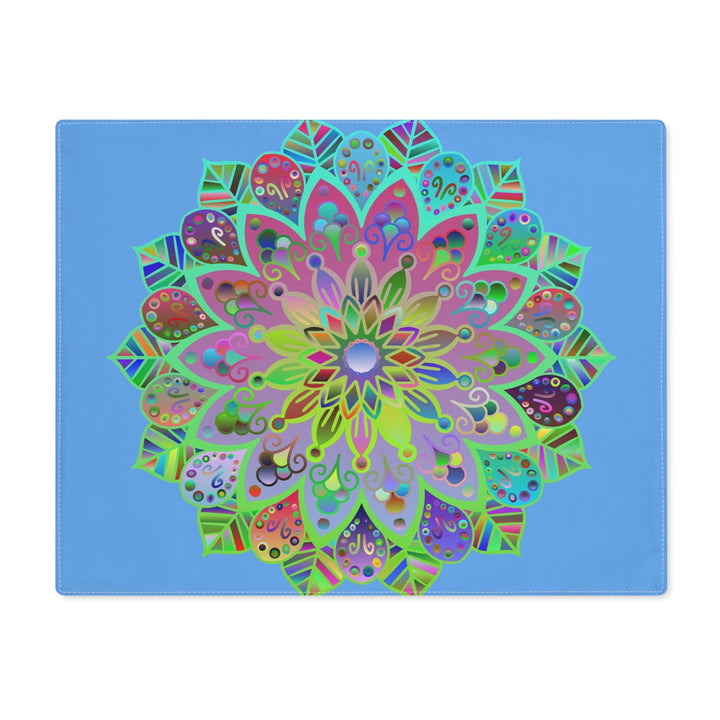 Placemat with Mandala Art Drawn by Hand - Light Blue, 1pc - Blululi