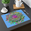 Placemat with Mandala Art Drawn by Hand - Light Blue, 1pc - Blululi