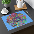 Placemat with Mandala Art Drawn by Hand, Light Blue 1pc - Blululi