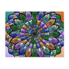 Placemat with Mandala Art Drawn by Hand - Teal - Purple - Orange, 1pc - Blululi