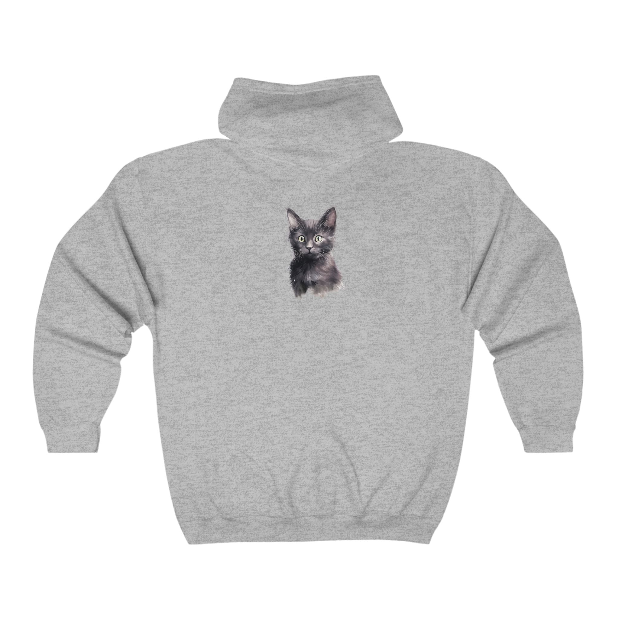 Playful Grey Cat Hoodie - Soft & Cozy Hoodie - Blululi