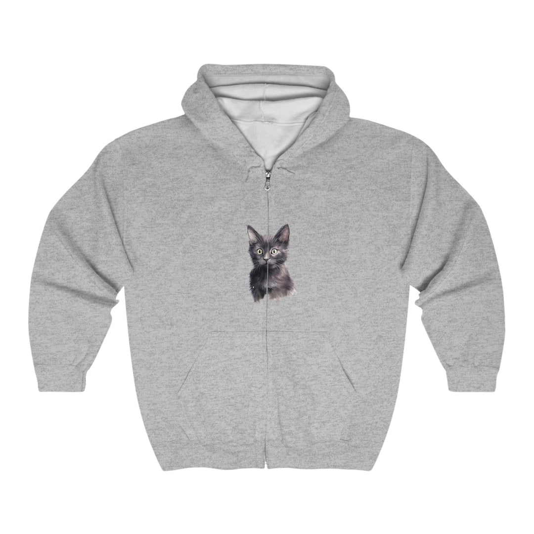 Playful Grey Cat Hoodie - Soft & Cozy Hoodie - Blululi