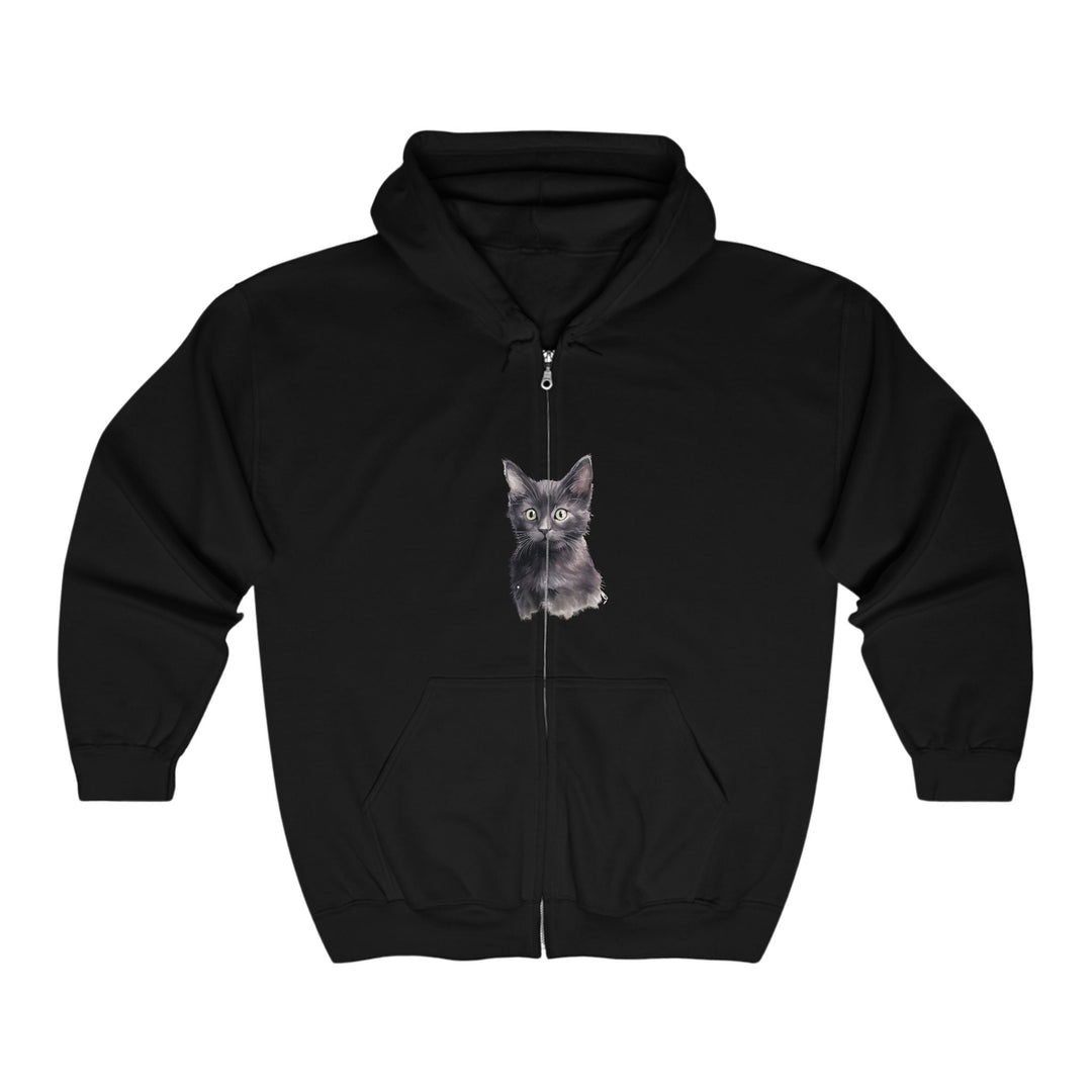 Playful Grey Cat Hoodie - Soft & Cozy Hoodie - Blululi