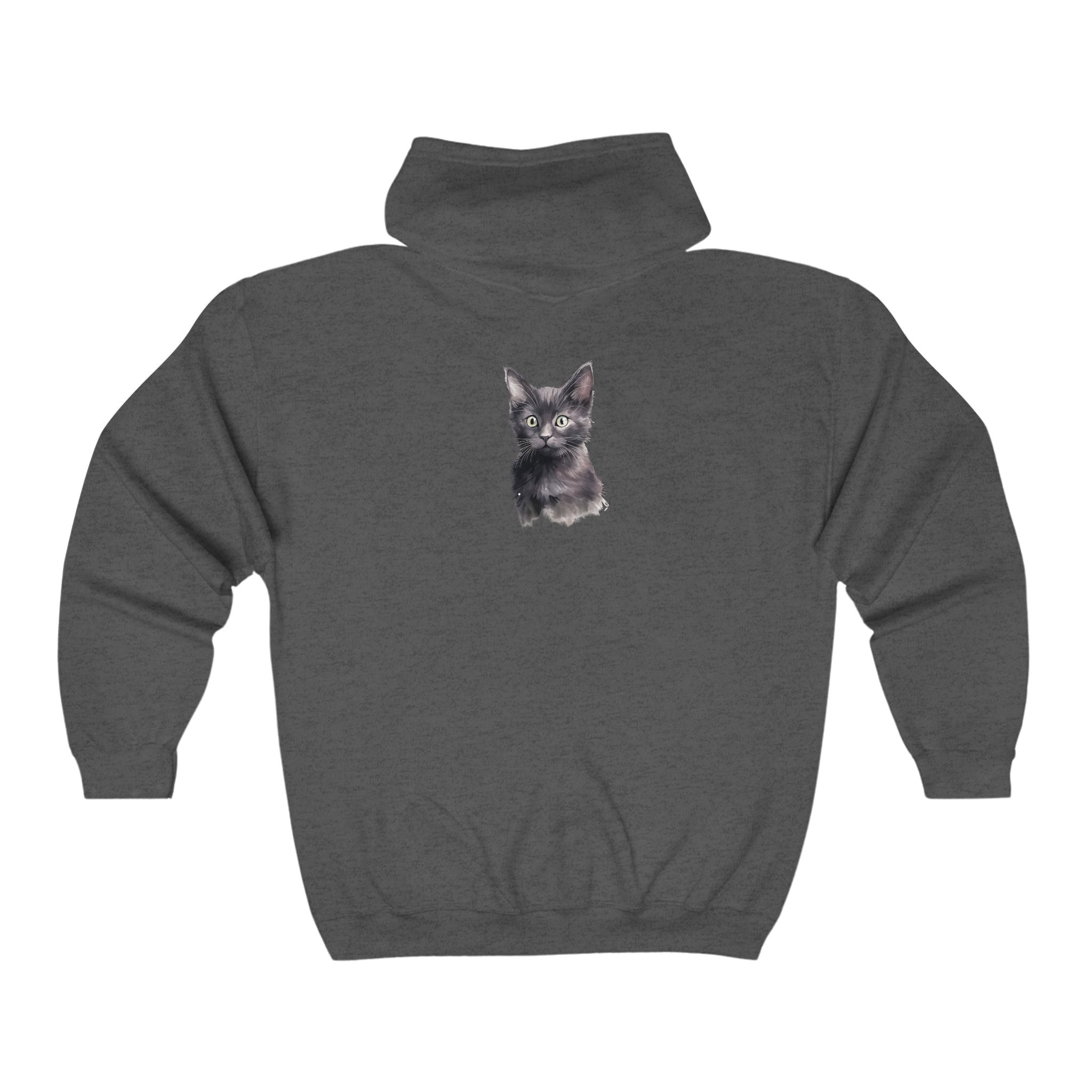 Playful Grey Cat Hoodie - Soft & Cozy Hoodie - Blululi