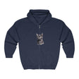 Playful Grey Cat Hoodie - Soft & Cozy Hoodie - Blululi