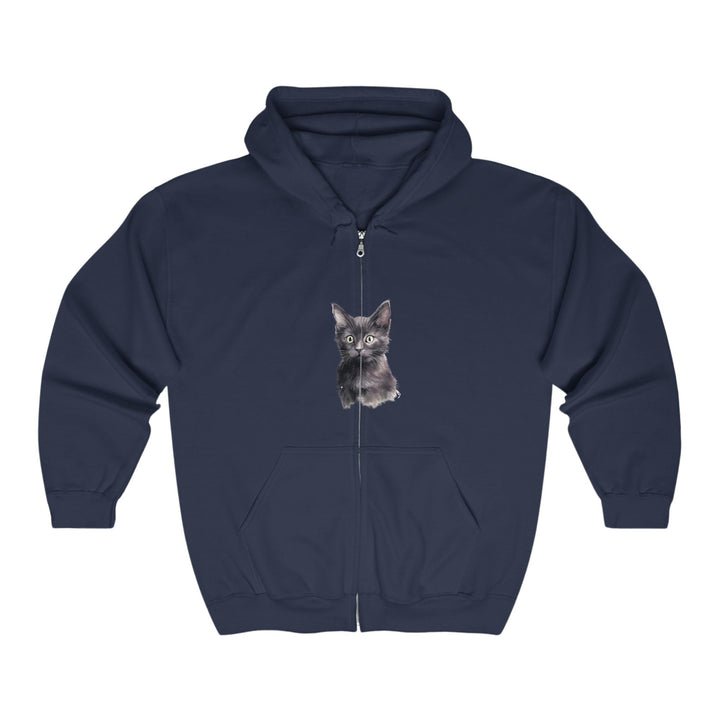 Playful Grey Cat Hoodie - Soft & Cozy Hoodie - Blululi