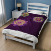 Plush Blanket - Dark Plum Meditative Mandala Design All Over Prints - Blululi