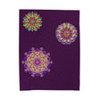 Plush Blanket - Dark Plum Meditative Mandala Design All Over Prints - Blululi