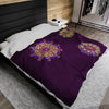 Plush Blanket - Dark Plum Meditative Mandala Design All Over Prints - Blululi