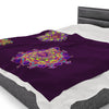 Plush Blanket - Dark Plum Meditative Mandala Design All Over Prints - Blululi