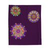 Plush Blanket - Dark Plum Meditative Mandala Design All Over Prints - Blululi